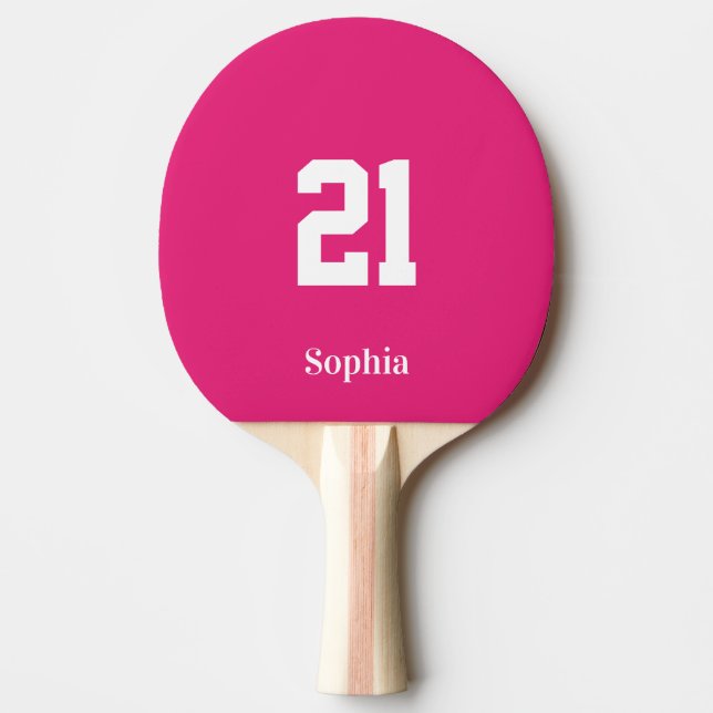 Personalisierte Bezeichnung in Rosa Tischtennis Schläger (Vorderseite)