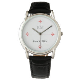 personalisierte Bezeichnung + Initialen von Flugze Armbanduhr