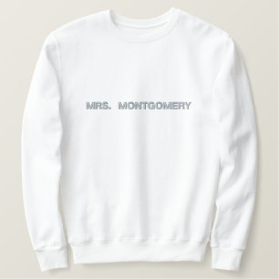 Personalisierte Bezeichnung Lilac Typografie Besticktes Sweatshirt