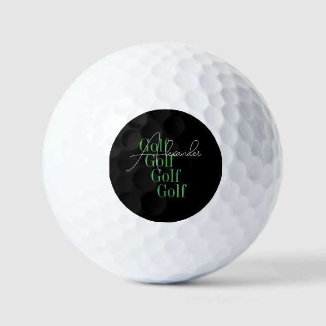 Personalisierte Bezeichnung Moderne Typografie Golfball (Vorderseite)