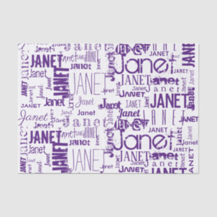 Personalisierte Bezeichnung Typografie Lila Word C Seidenpapier