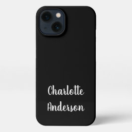 Personalisierte Bezeichnung Typografie Schwarz/Wei iPhone Hülle