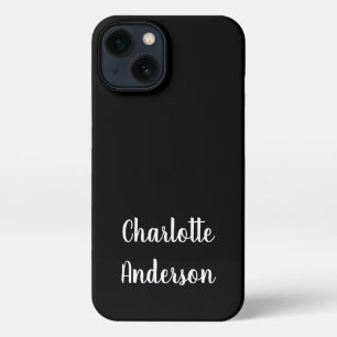 Personalisierte Bezeichnung Typografie Schwarz/Wei iPhone Hülle