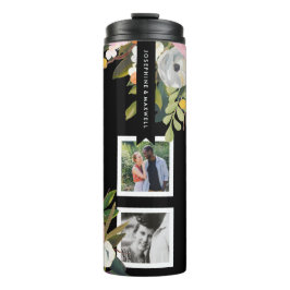 Personalisierte Bezeichnungen für farbige Blumenbi Thermosbecher
