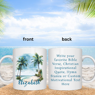 Personalisierte Bibel Verse Beach Landschaft Kaffeetasse