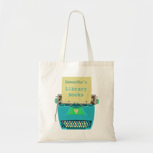 Personalisierte Bibliothek bucht niedliche Tragetasche (Vorne)