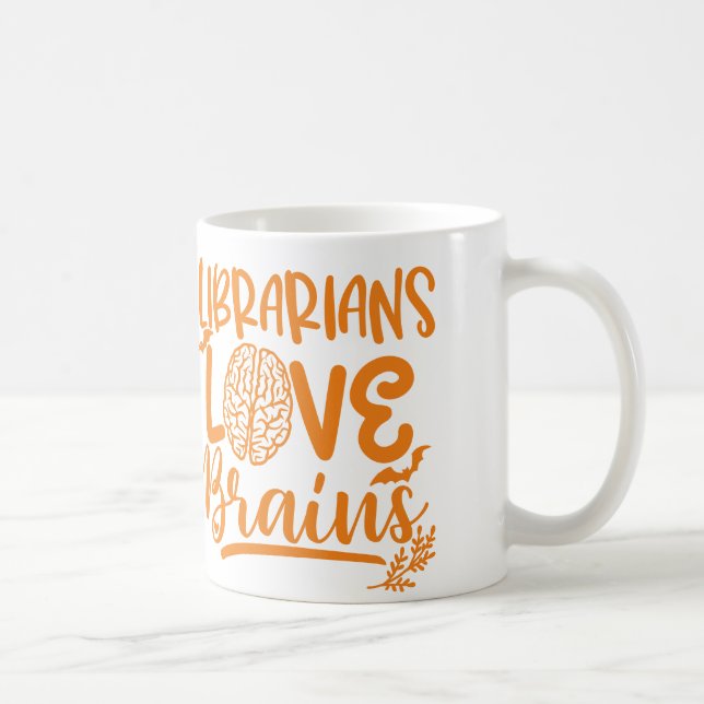 Personalisierte Bibliothekare Liebe Gehirn Hallowe Kaffeetasse (Rechts)