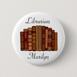 Personalisierte Bibliotheksnamenstempel Button