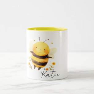 Personalisierte Biene, Hummel-Geschenke Zweifarbige Tasse