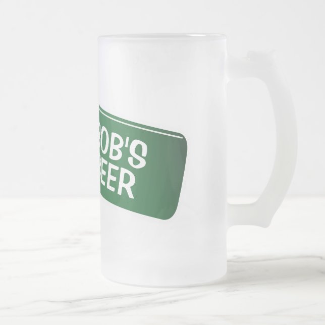 Personalisierte Bier-Tasse mit lustigem Flaschende Mattglas Bierglas (Rechts)