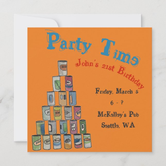 Personalisierte Bier-Tower-Karte Einladung (Vorderseite)