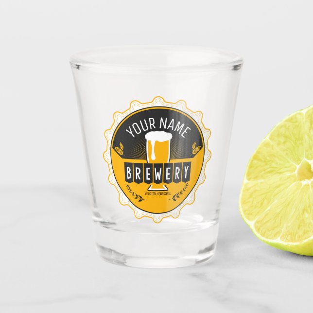 Personalisierte Bierbrauerei Bottle Cap Bar Schnapsglas (Vorderseite)