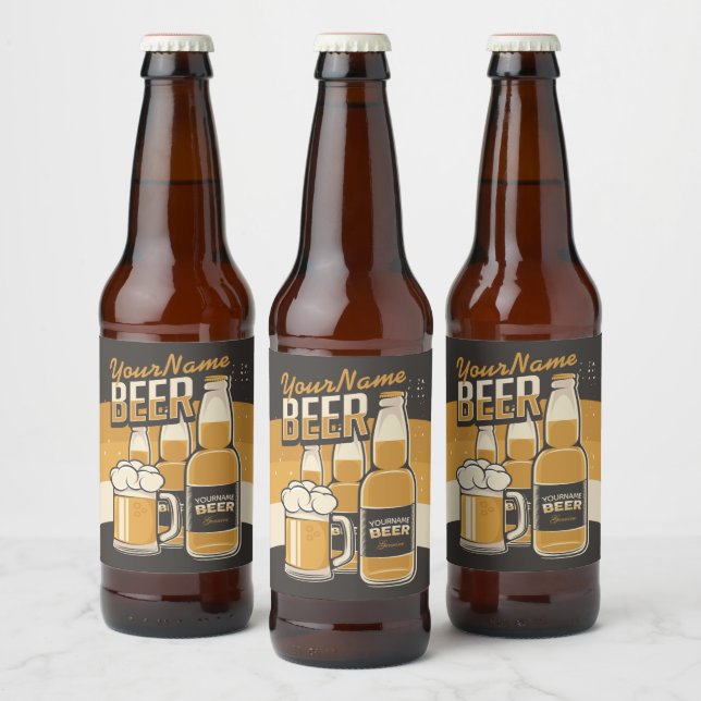 Personalisierte Bierflasche Sudsy Tasse Brauen Bar Bierflaschenetikett (Flaschen)
