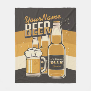 Personalisierte Bierflasche Sudsy Tasse Brauen Bar Fleecedecke