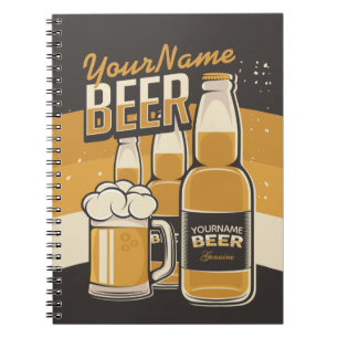 Personalisierte Bierflasche Sudsy Tasse Brauen Bar Notizblock