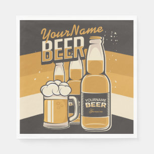 Personalisierte Bierflasche Sudsy Tasse Brauen Bar Serviette