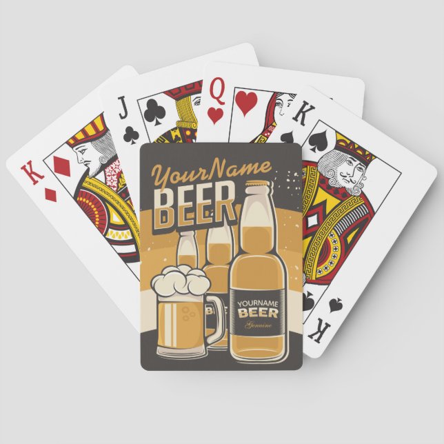Personalisierte Bierflasche Sudsy Tasse Brauen Bar Spielkarten (Rückseite)