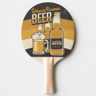 Personalisierte Bierflasche Sudsy Tasse Brauen Bar Tischtennis Schläger