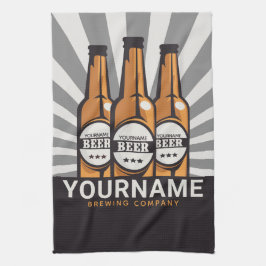 Personalisierte Bierflaschen Geschirrtuch