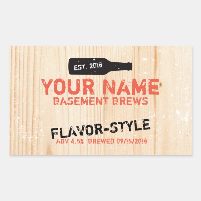 Personalisierte Bierflaschen Rechteckiger Aufkleber (Vorderseite)