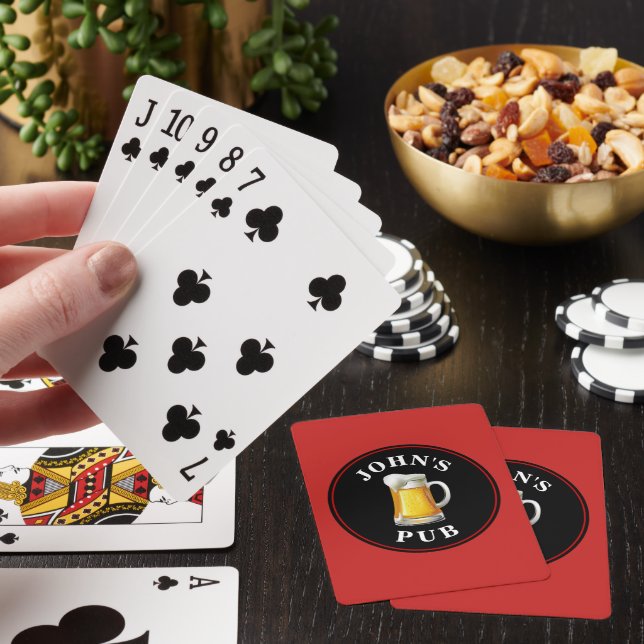 Personalisierte Bierpuppe mit beliebigem Namen Spielkarten (In Situ)