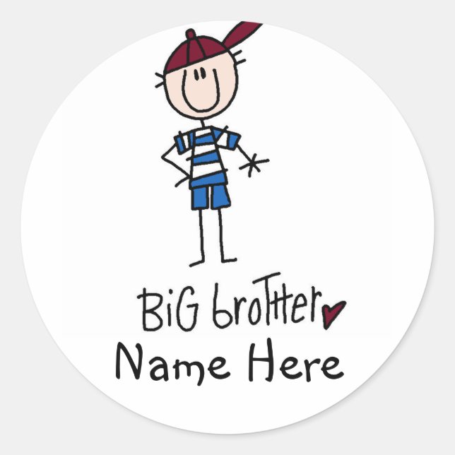 Personalisierte Big Brother Tshirts und Geschenke Runder Aufkleber (Vorderseite)