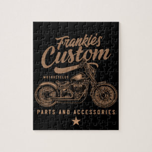 Personalisierte Biker Custom Bobber Motorradgarage