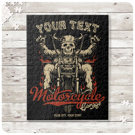 Personalisierte Biker Skeleton Motorrad Shop Garag