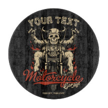 Personalisierte Biker Skeleton Motorrad Shop Garag