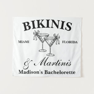 Personalisierte Bikinis & Martinis Junggesellinnen Wandteppich