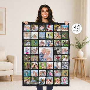 Personalisierte Bildcollage mit 45 Fotos in Ihrer Fleecedecke