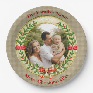 Personalisierte Bilderrahmen und Weihnachtsschuld  Pappteller