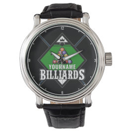 Personalisierte Billard NAME Cue Rack Pool Room Armbanduhr