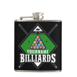 Personalisierte Billard NAME Cue Rack Pool Room Flachmann