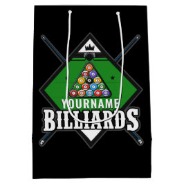 Personalisierte Billard NAME Cue Rack Pool Room Mittlere Geschenktüte