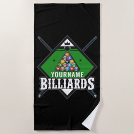 Personalisierte Billard NAME Cue Rack Pool Room Strandtuch