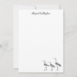 Personalisierte Bird Art Zeichnend in Schwarz und  Mitteilungskarte