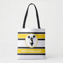 Personalisierte Black and Gold Cheerleader Tasche