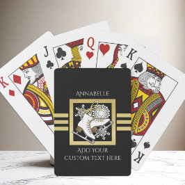 Personalisierte Black and Gold Glitzer Ice Skaten Spielkarten