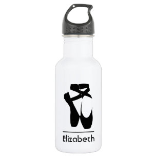 Personalisierte Black Ballet Shoes En Point Edelstahlflasche