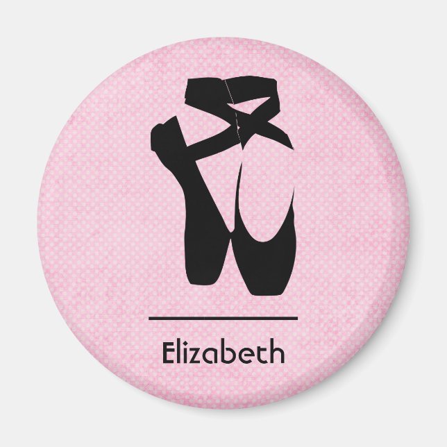 Personalisierte Black Ballet Shoes En Point Magnet (Vorne)