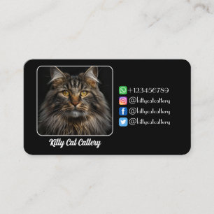 Personalisierte Black Calling Card für Catteries Telefonnummerkarte