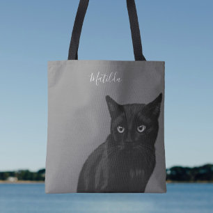 Personalisierte Black Cat Art Toag Tasche