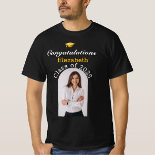 personalisierte Black-Gold-Abschluss-Shirts T-Shirt