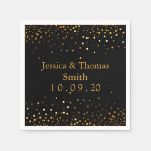Personalisierte Black Gold Glitzer Imitate Fossil Serviette