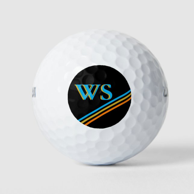 Personalisierte Black Leather Golf Head Cover Golfball (Vorderseite)