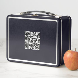 Personalisierte Black Lunchbox mit Scannercode