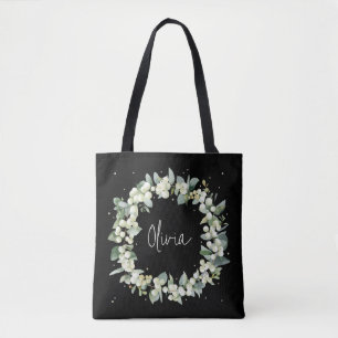 Personalisierte Black Snowberry+Eucalyptus Wedding Tasche