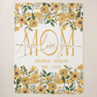 Personalisierte Blankette für Mama-Sonnenblumen Sherpadecke