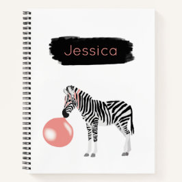 Personalisierte Blase Gum Zebra Blasen Blase Notizbuch